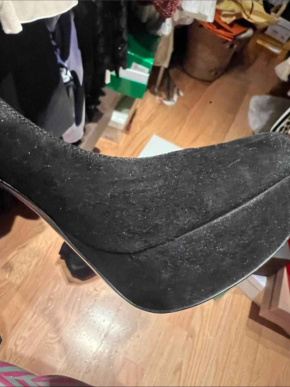 Yves Saint Laurent Black Suede Platform Pumps with Stiletto Heel